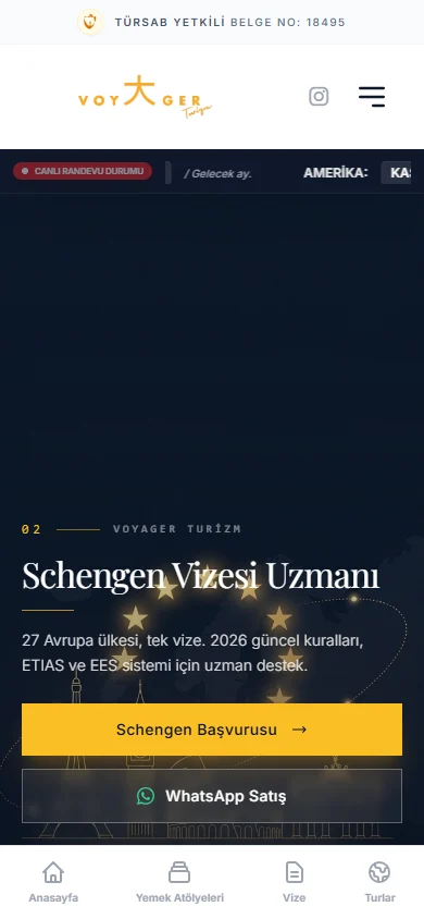 Startseite von Kürşat Yıldırım Turizm auf dem Smartphone
