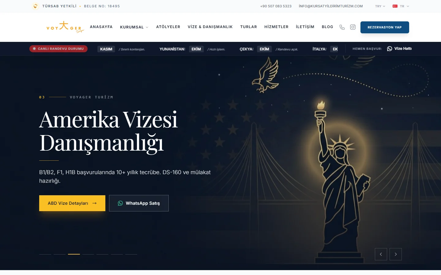 Startseite von Kürşat Yıldırım Turizm am Bildschirm