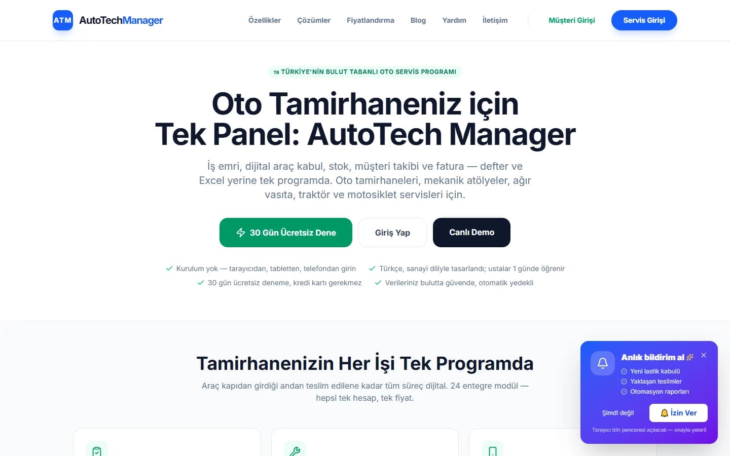 Website von AutoTech Manager