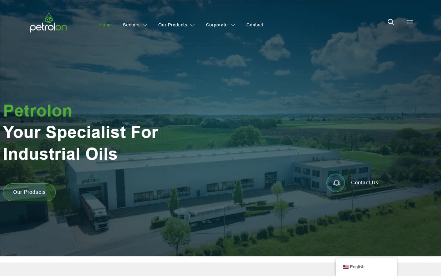 Startseite von Petrolon am Bildschirm